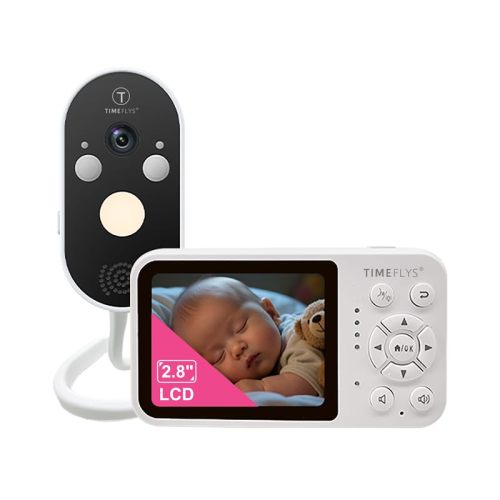 TimeFlys Video Baby Monitor, Both Units Rechargeable, Outdoor Use For Camping, Car Camera Usage, Camera 40-hour Battery, Night Vision, 2-Way Audio, Lullabies, No WiFi Required, Model Z280L,2.8" Screen
