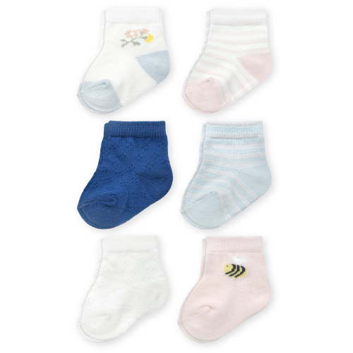 Carter's Child of Mine Infant Girl Floral Crew Socks, 6 Packs, Sizes 0-6 Months