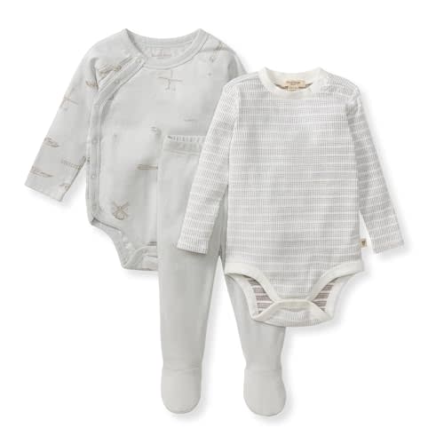 Burt's Bees Baby Unisex 3-Piece Bodysuit and Pant Set, 100% Organic Cotton Infant Outfit