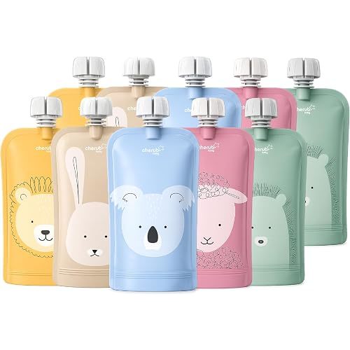 Cherub Baby 10 Packs 5oz Reusable Baby Food Pouches