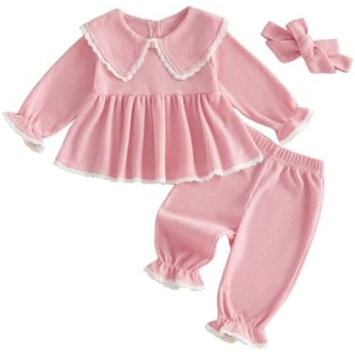 Toddler Baby Girl Clothes Little Girls Fall Outfits Winter 3pcs Pants Set