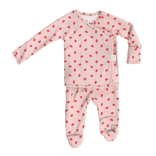 Footie - Strawberries – Bonsie Skin to Skin Babywear