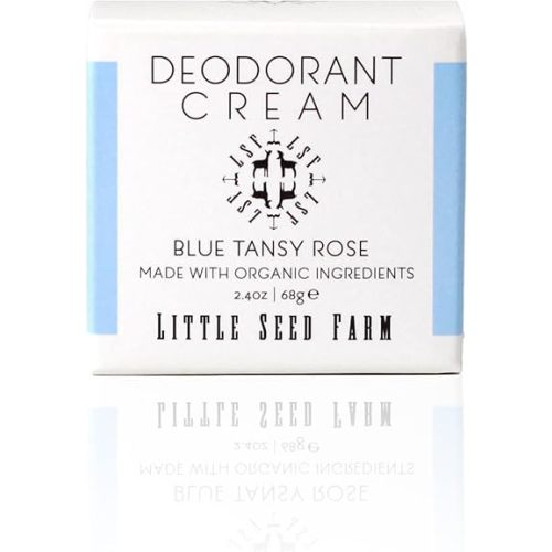 Little Seed Farm All Natural Deodorant Cream - Blue Tansy Rose - Aluminum Free Deodorant for Women or Men, Net Wt. 2.4oz | 68g