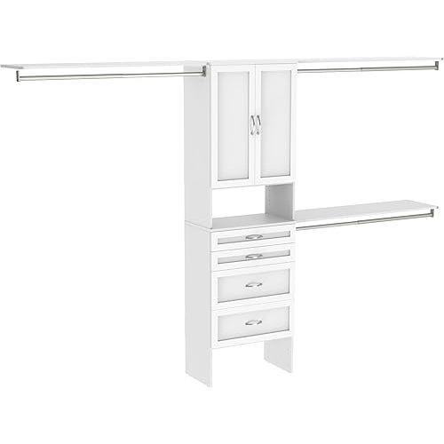 ClosetMaid SuiteSymphony Closet Organizer with Shelves, 2 Doors, 4 Drawers, 25-Inch-Pure White
