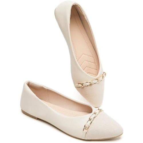 BABUDOG Women's Black Flats Shoes,White Dress Shoes for Women,Crimping Faux Suede Ballet Flats Comfortable