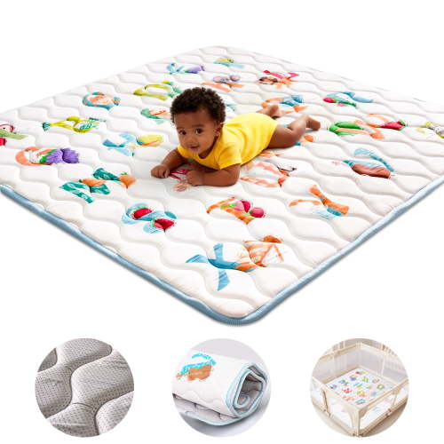 Beavtaens Baby Play Mat for Floor, Foam 50"x50"x1" Playpen Mat, Thickened & Non-Slip, for Ages 0-4