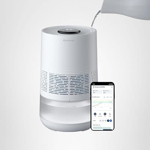 BLUEAIR Premium Smart Humidifier for Large Rooms, Bedrooms, Better Sleep with Evaporative Invisible Mist Tech, Auto Humidify, Easy Top Fill, Smart Control with App, Touchscreen, 3.5L Tank for 48 hours