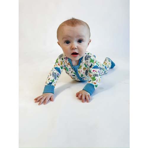 Convertible Zip Pajamas - Ocean Friends – Goosies