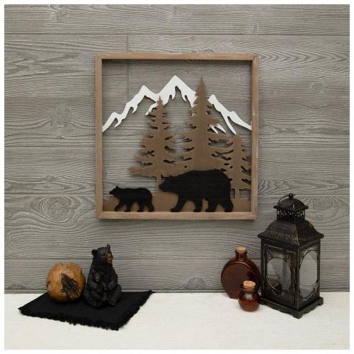 Framed Bears Wood Wall Decor