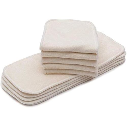KaWaii Baby Premium Label Cloth Diaper Inserts, 5-Layer Reusable & Washable Diaper Booster (No Microfiber or Fleece Inside) for One Size Cloth Diaper- Pack of 10