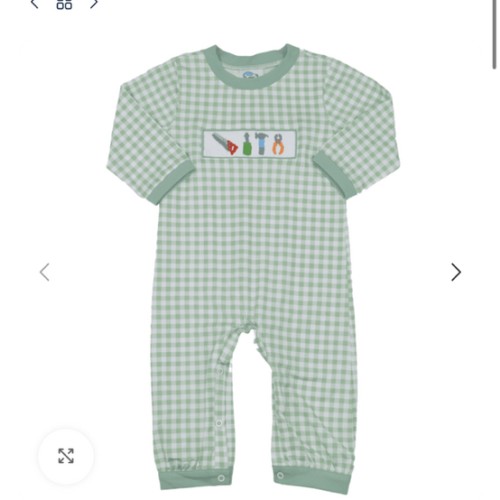 Hand Smocked Tool Set Romper