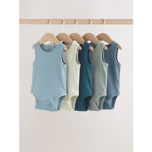 Blue Vest Baby Bodysuits 5 Pack