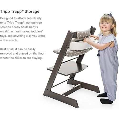 Tripp Trapp Storage, White - Flexible + Smart Storage Solution - Fits All Tripp Trapp Chairs Made After 2003 - Multifunctional, Safe + Easy to Use - Dishwasher Safe & BPA-Free