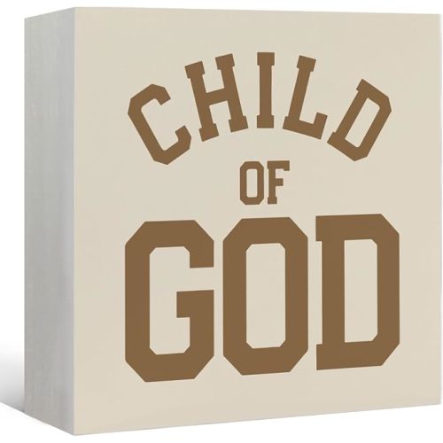 Christian Nursery Wooden Sign, Retro Neutral Bible Verse Sign for Kids Nursery Room