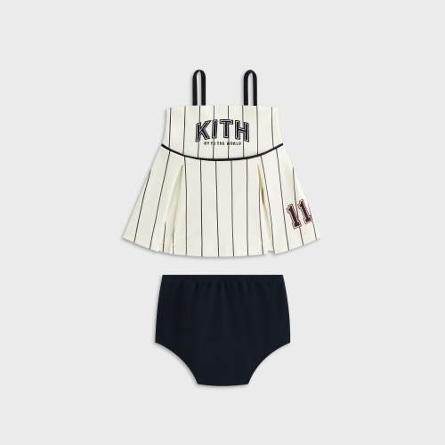 Kith Baby Pinstripe Baseball Dress Bloomer Set - Silk