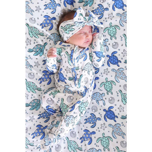 Sea Turtle Splash Zipper Footie