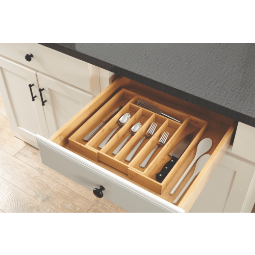 Better Homes & Gardens Natural Bamboo Expandable Silverware Organizer, 13.98 x 10.04-15.35 x 1.97 inches