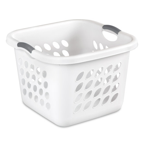 Sterilite Ultra™ 1.5 Bushel Square Laundry Basket, White, Plastic, Adult