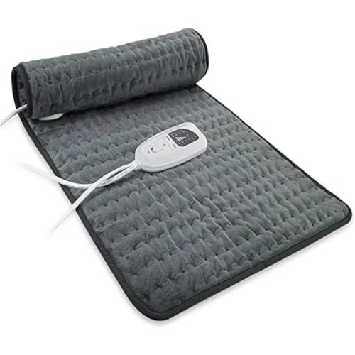 Heating Pad Electric Heat Pad, Hot Heated Pad,Moist Heat Heating Pad Moist and Dry Heat,Multiple Temp and Timer Settings (Gray green, 24"X12")