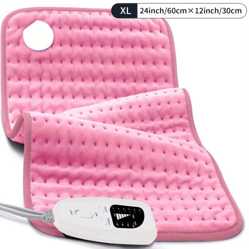 Heating Pad for Back,Neck,Abdomen,Shoulder,Knee,Arms,Legs,Dry/Moist Heat & Auto Shut off, Birthday Gifts for Men and Women, 12" x 24", Pink, 1 Pack