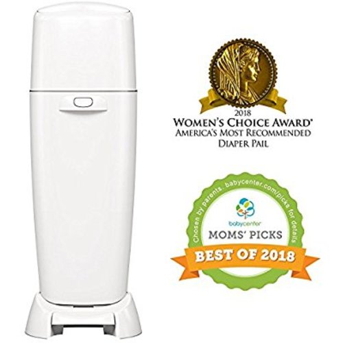 Playtex Diaper Genie Complete Assembled Diaper Pail with Odor Lock Technology & 1 Full Size Refill, White (1 Pail and 1 Refill per Unit)