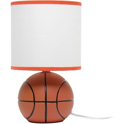 Simple Designs SportsLite Mini Basketball 10.7" LED Table Lamp, Orange (LT2120-BSK)