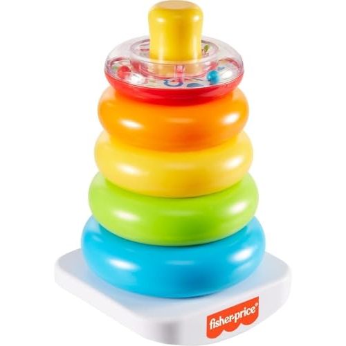 Fisher-Price Rock-a-Stack Baby Stacking Toy | Multi-Color Rings, Roly-Poly Base, Classic Developmental Play, Infants & Toddlers Ages 6+ Months