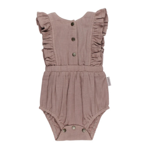 Almond | Organic Muslin Ruffle Bodysuit – L'ovedbaby