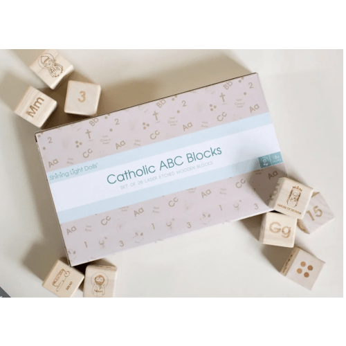 Catholic Wooden Alphabet Blocks Set