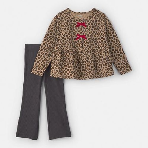 Baby Girl Carter's 2-Piece Cheetah Long Sleeve Top & Pants Set