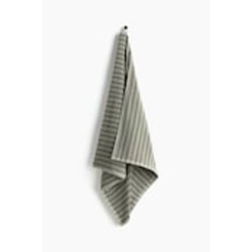 Striped Bath Towel - Sage Green/Black