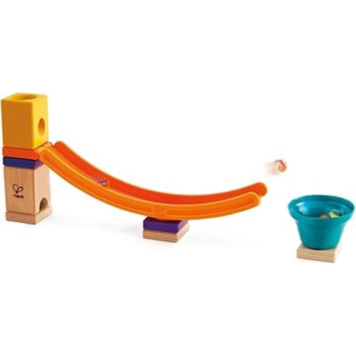 Hape Quadrilla Mega Skatepark Marble Run Attachment, 17 Pieces, Multicolor