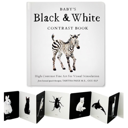 Baby's Black and White Contrast Book: High-Contrast Art for Visual Stimulation at Tummy Time (Tabitha Paige Children's Book Series)