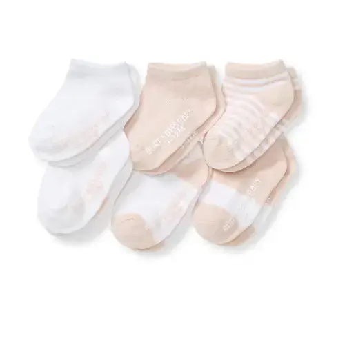 Solid & Stripes Organic Cotton Baby Ankle Socks 6 Pack - Ranunculus – Burt's Bees Baby