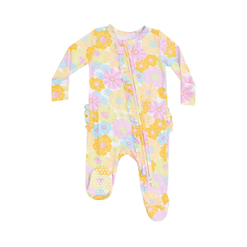 Angel Dear® | 2 Way Ruffle Zipper Footie In Style Sunny Dahlias