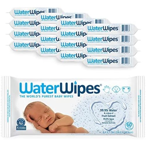 WaterWipes Original Baby Wipes, 99.9% Water Based Wipes, Unscented & Hypoallergenic for Sensitive Skin, Diaper Wipe, 960 count (16 packs)