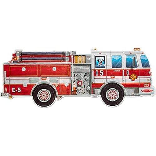 Melissa & Doug Giant Fire Truck Shaped Jumbo Floor Puzzle 24-Piece Toy