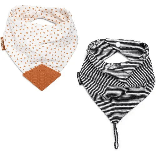 BooginHead Cotton Baby Drool Bibs, Teething Bib and Pacifier Holder Bib, Terracotta