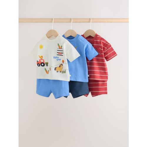 Blue/Red Homegrown Farm Tops and Shorts Baby Set 6 Piece (0mths-3yrs)
