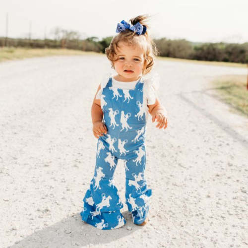 Rearing Horse Bell Overalls (0-18M)