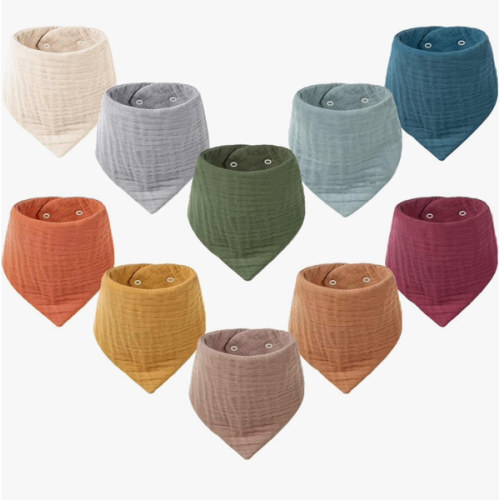 Amazon.com: Konssy Muslin Baby Bibs 10 Pack Baby Bandana Drool Bibs 100% Cotton for Unisex Boys and Girls, Soft Absorbent Set for Teething and Drooling : Baby