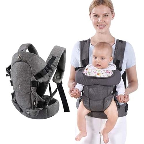Baby Carriers Newborn to Toddler,Baby Carrier Wrap,Cozy Baby Holder Carrier Lightweight,Adjustable Baby Sling Support Carriers for Infant 7-45lbs Girl and Boy -All Positions,Shower Gift -Grey