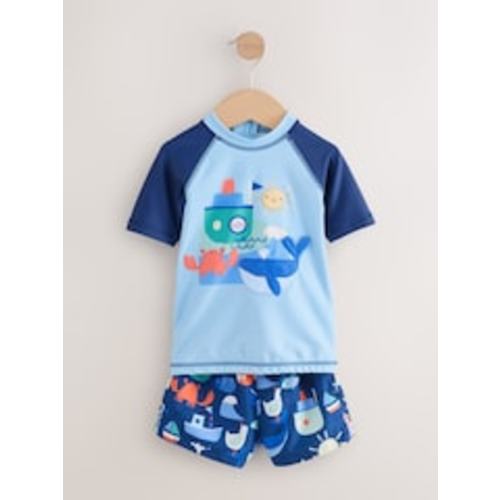 Buy Blue Sunsafe Rash Vest and Swim Shorts Set (3mths-7yrs) from Next USA