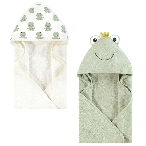Hudson Baby Infant Boy Cotton Animal Face Hooded Towel, Prince Frog, One Size - Prince Frog - One Size