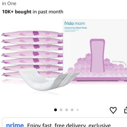 Frida Mom 2-in-1 Postpartum Pads, Absorbent Perineal Ice Maxi Pads, Instant Cold Therapy Packs and Maternity Pad in One