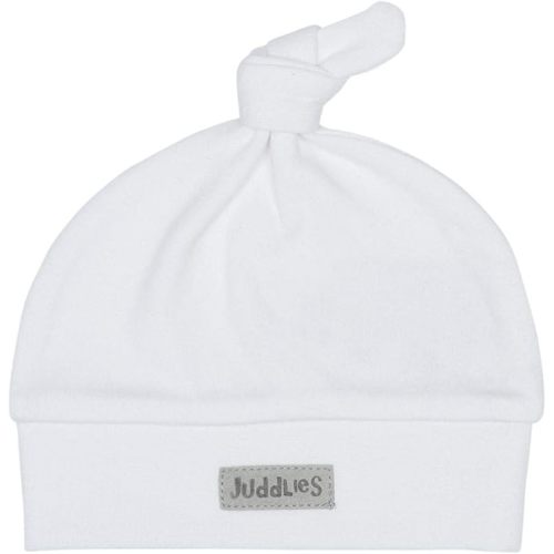 Juddlies - Organic Cotton Essential Hat - White - Newborn Baby Infant Unisex - 0 to 3 Months