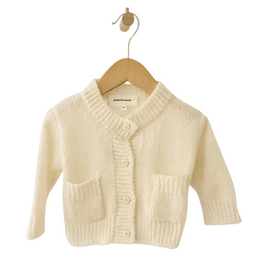 Pequeno Tocon Baby Hector Alpaca Cardigan Natural Cream