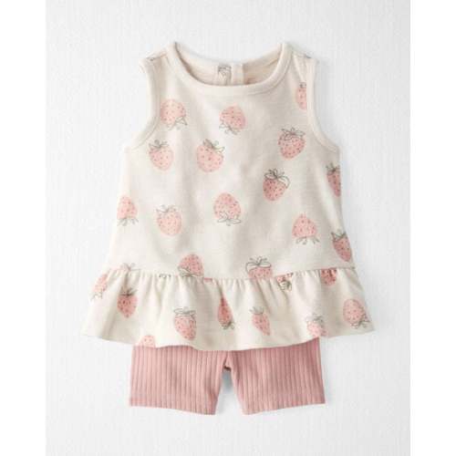 Baby Girl 2-Piece Top & Short Set Made with Organic Cotton in Strawberry Print - Little Planet | Carter's