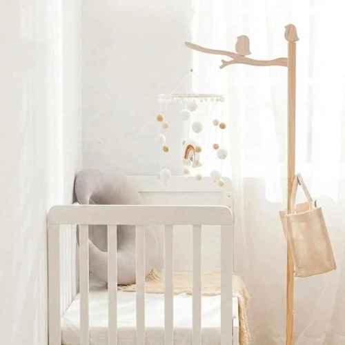 Tree Branch Wooden Baby Mobile Arm - Solid Wood Crib Stand for Baby Mobile, Boho Baby Nursery Essentials