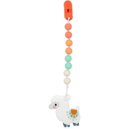 Nuby All Silicone Teether with Bonus Silicone Pacifinder with Clip - 3+ Months, 1pk,Llama